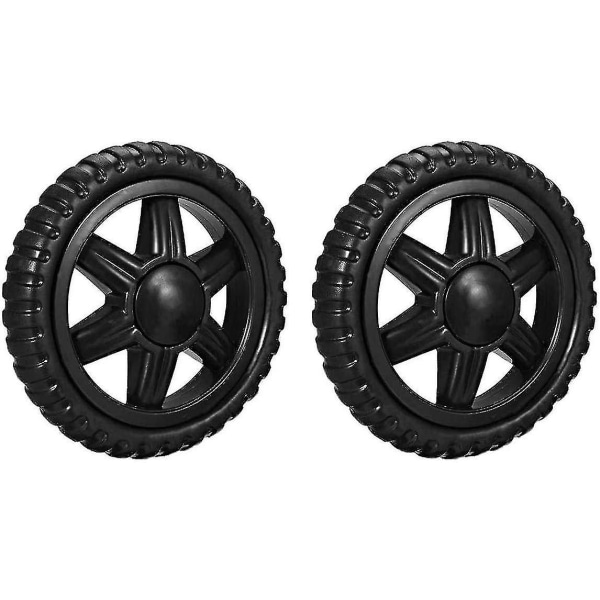 2pcs Shopping Cart Wheels Travelling Trolley Caster Replacement 5 Inch Dia Rubber Foaming Black (hy)