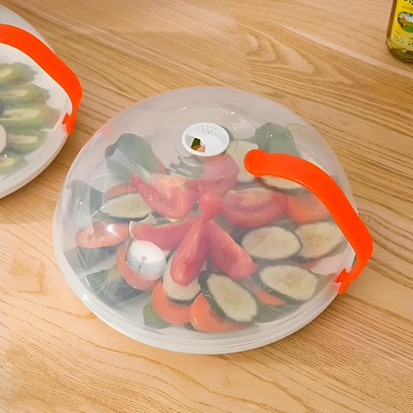 1 stk Mikrobølgeovn Deksel For Mat Med Lettgrep Håndtak Klar Sprutbeskyttelse Plastlokk Rotfritt Oppvarming Av Mat