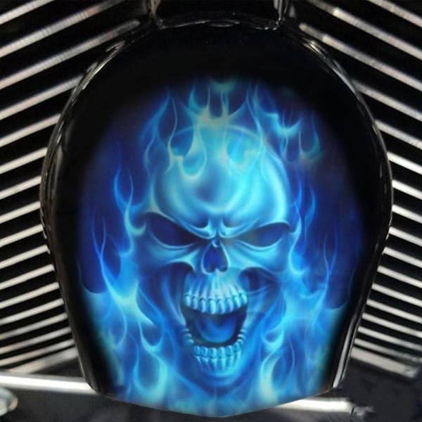 Moottoripyörän lehmänkello torven suojus Harley-koristelu Kallo painettu torven suojus, goottilaiset pyöräilijälahjat F
