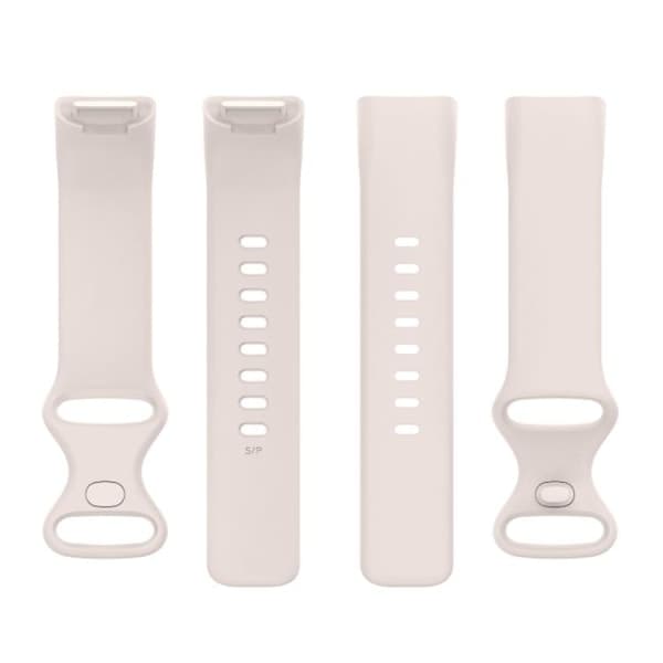 Silikonarmband för Fitbit Charge 5 Moon White S