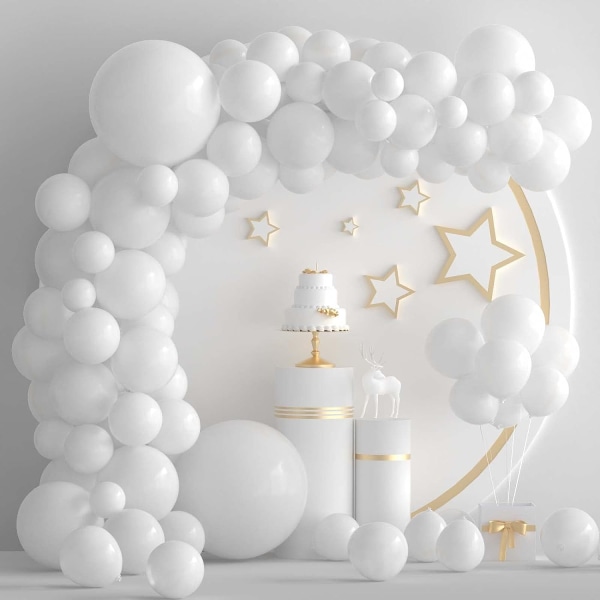 86pcs white balloon garland arch kit white balloons different sizes 5 10 12 18 inches white