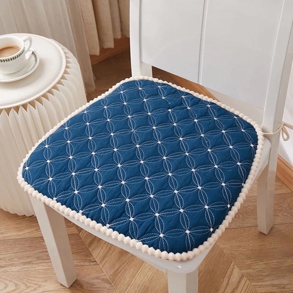 Stolsdynor för inomhusbruk, 45x45 stolsdyna med avtagbart överdrag, set med 2 dynor för utemöbler, stolsdynor djupblå