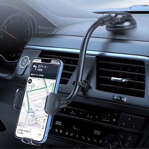 Universell biltelefonholder 360 graders vindusfeste med sugekopp, supersterk sugekoppholder, multifunksjonell sterk sugekopp telefonklips for dashbord og vindu Short black