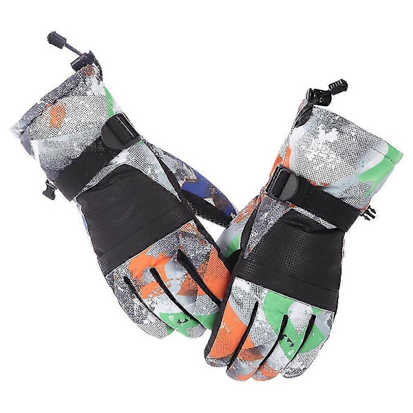 Skidhandskar Snowboardhandskar, Vattentäta Varma Vinterhandskar, Köldtåliga Touchscreen-handskar för Snö Black L
