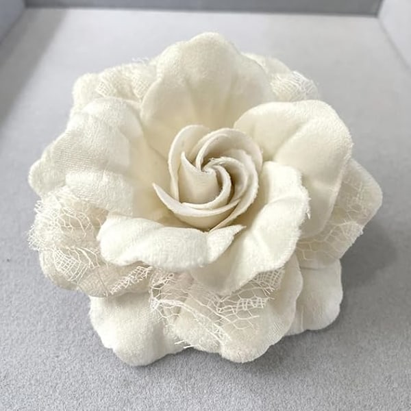 Kameliablom Broscher Kavaljersnålar Spetsblommor Brosch Klassisk för Bröllopsfest Dans Bankett för Kvinnor Damer Elegant White
