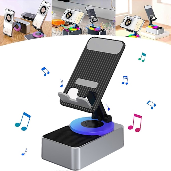 3-in-1 Bluetooth Audio Power -puhelinpidike, matkapuhelinjalusta langattomalla kaiuttimella, 100% uusi Grey