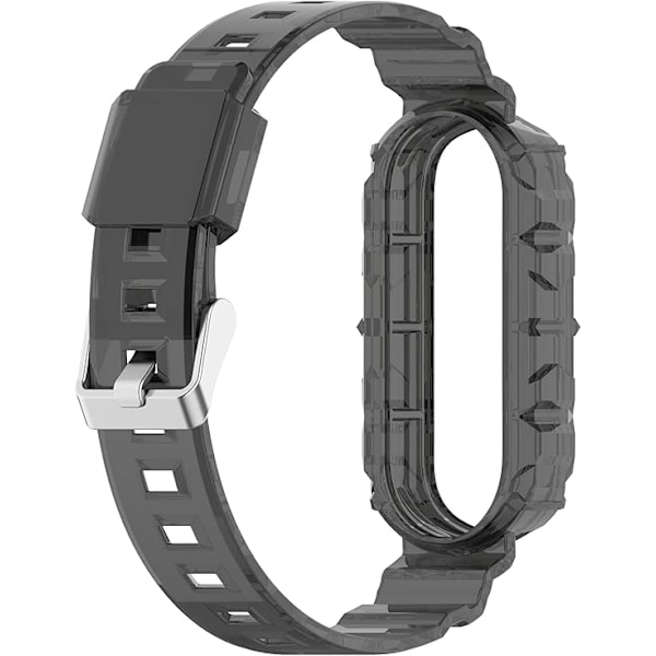Smart klockarmband för Xiaomi Mi Band 7/6/5, transparent silikonklockarmband, ersättningsarmband handledsband för Xiaomi Black