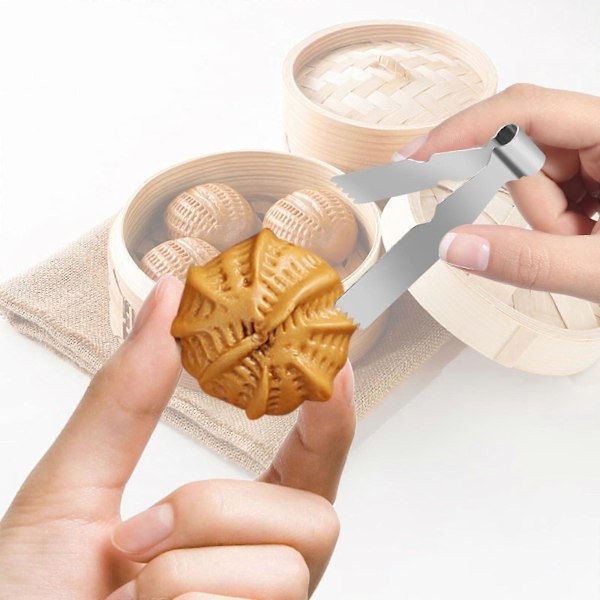 2 stk. Pincet Tænger, Konditorværktøj Cookie Maker Dejskraber Presse, Rustfrit Stål Konditortænger Bageværktøj til Dekoration og Forsegling af Cookies