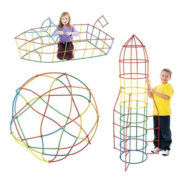 Rakennuspalikkasarja, opettavainen olkipuzzle, lasten lelusetti, 50 olkea