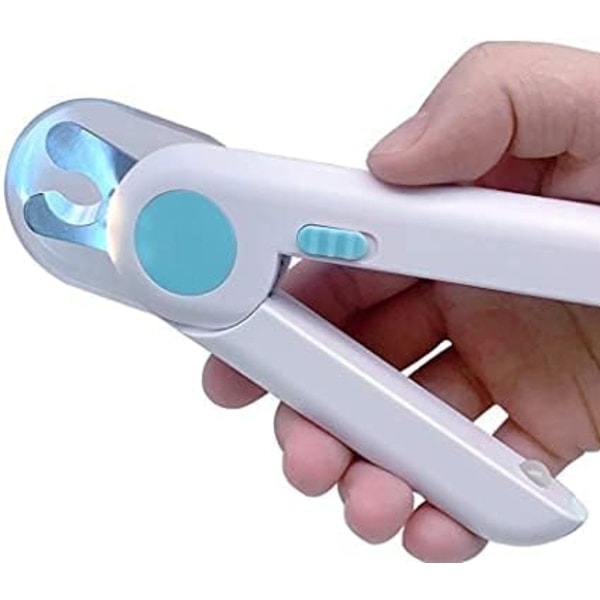 Katte- og hundekløersaks og trimmer, kæledyrskloersaks med LED-lys, sikkerhedsbeskyttelse, klofil, professionelle plejeværktøjer til kæledyr (pink)