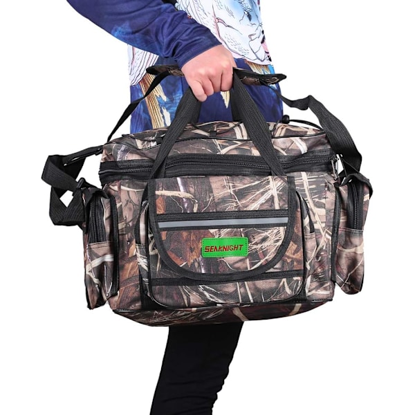 Karpfiskeväska SK003 Enkelsidig Havsfiskeutrustningsväska Holdall Kamouflage Utomhus Bärväska Vandringsresa Pack 50CM*28CM*27CM