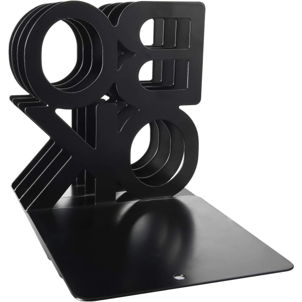 4st bokstöd - Bokhylla Bordsskiva dekorativa metall bokstöd (svarta bokstöd)