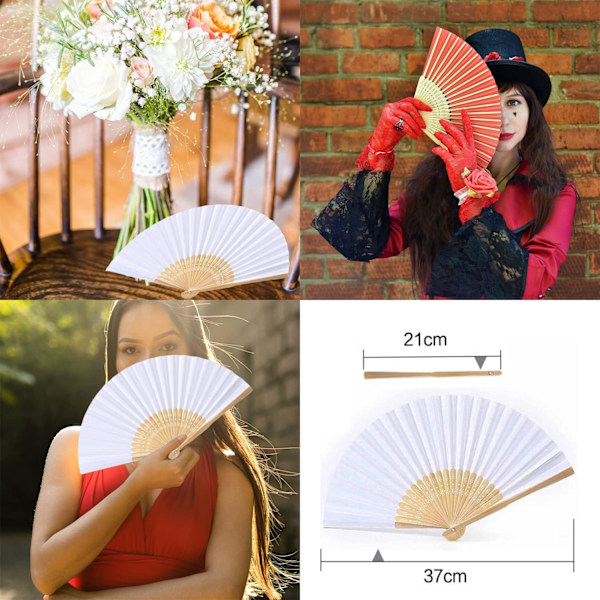 2-pack Handfläktar, Bröllopsfläktar, Färgglada Vikbara Fläktar, Pappersfläktar, Bröllopsfläktar, Vikbar Gästpresent, Asiatisk Dekoration