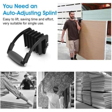 Jernpladeløfter, Ergonomisk Gipspladeløfter, Gorilla Gripper, Støtteplader til bagplader, Gribeplader til bekvem løft af