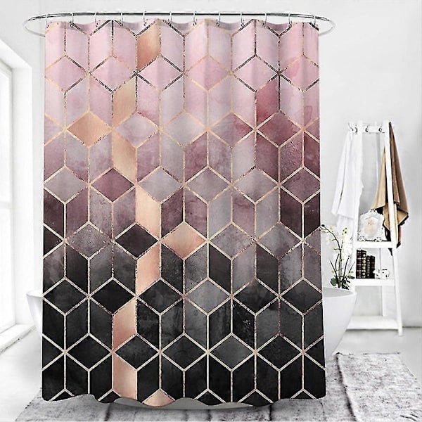 Modern Vattentätt Duschdraperi för Badrum Pink 180x200cm