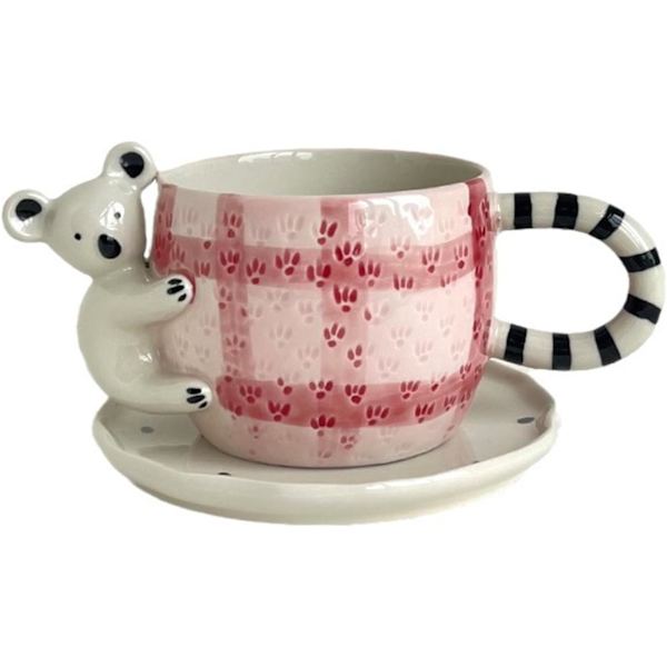 Keramisk Kaffe Kop, Sød Koala Mark Kop og Underkop Sæt, 260ML Morgenmad Havregryn Kop Kreativ Te Kop Vand Kop