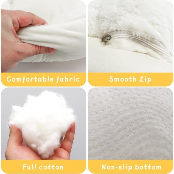 Stor Hvit Gås Plysjleke Enorm Andedukke Stor Utstoppet Dyr Myke Plysjputer Pute for Barn Jenter Baby (50cm) Hvit 45cm 45cm