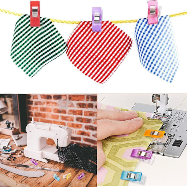 Syklips til stof, quiltklips, wonderklips, stofklips, plastik quiltklips til syning, håndarbejde, ophængning af genstande 50 Pcs