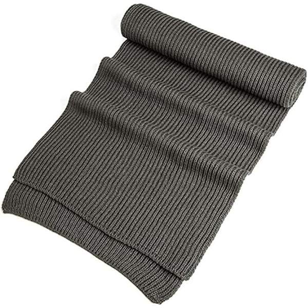 1 kpl Lämmin Syksy- ja Talvihuiv, Unisex Yksivärinen Talvi Kaula Lämmin Neulotu Huiv Grey