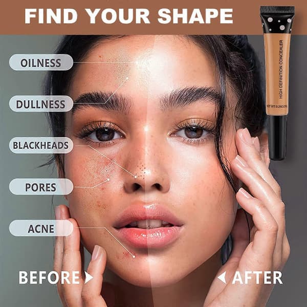 Full Coverage Vanntett Concealer Matt Finish Lett Krem for Mørke Ringer