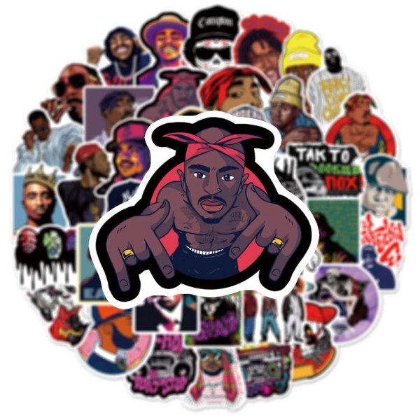 Hip Hop-klistermärken - 50 ark i flera färger
