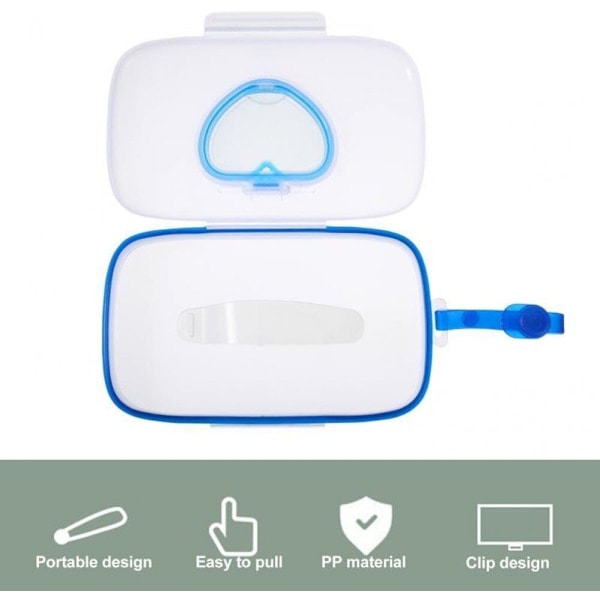 Baby Vådservietpose Baby Vådserviet Dispenser Vådserviet Holder Tasker Rejse Vådserviet Etui Genanvendelig Genopfyldbar Blue
