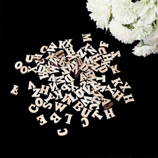 100 stk Trebokstaver Pynt Trebokstaver Scrapbooking Kortlaging Håndverk