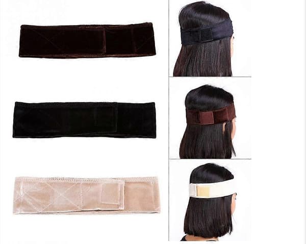 Justerbart fløyels parykkfeste Dark Brown