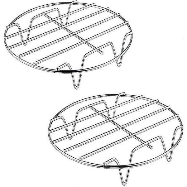 Förpackning med 6/7/8 tums tillbehör för fritös i rostfritt stål, matlagningsställ, runt köksställ i stål, enkellagers grillgaller (d-v2) 15*2.7cm