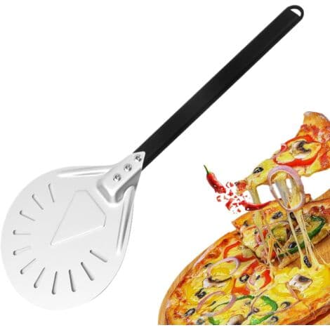 Pizzaspade i metall, pizzaspade, 18 cm pizzaspade i rustfritt stål. Egnet for matlaging, baking, grilling og restauranter.