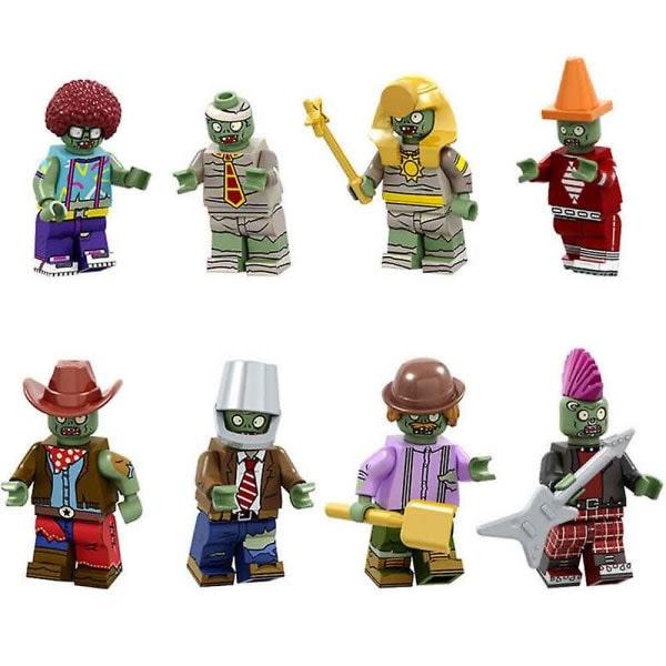 8 kpl Plants Vs Zombies Action -minifiguureja rakennuspalikoita lapsille sopiva lelusetti Db