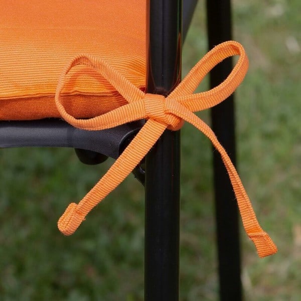 Set med 4 trädgårdsstolsdynor, 40x40 cm, orange