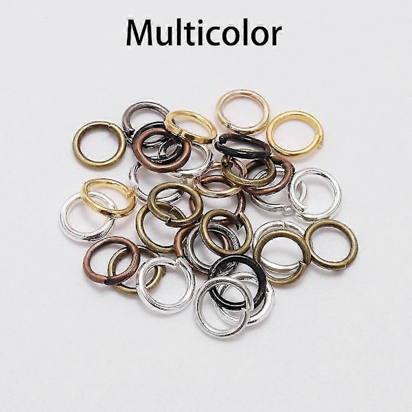200 stk./lot 4 5 6 8 10 mm springringe splitringe konnektorer til DIY smykkefremstilling Multicolor 4mm