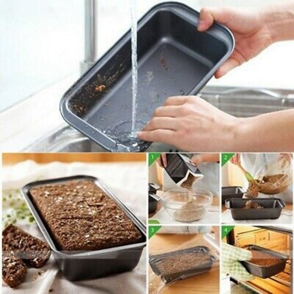 2 stk. Brødformer for Baking Non-stick Karbonstål Brødform Brett Toastform Kakeform Loaf Bakverk Toast Bo