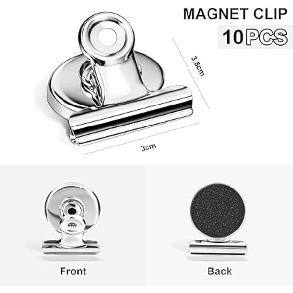 Magnetiske Clips 12 stk., Stærke Køleskabsmagnet Hængeklips Perfekte Magnetiske Clips Køleskab Fryser Ridsefast Magneter Hvidtavle Magneter