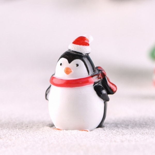 Desktop Pingvin Ornamenter Leke DIY Mikrolandskap Pingvin Miniatyr Jul