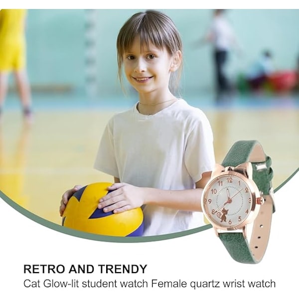 Quartzklocka för barn - tecknade klockor flickor armbandsur elastiskt läderarmband trendig klocka