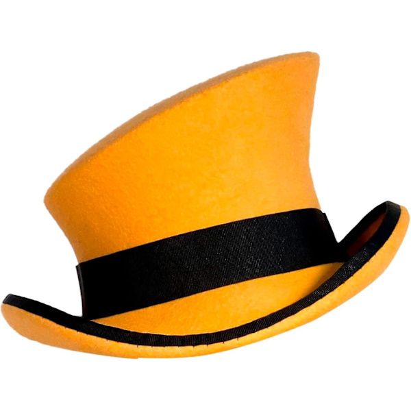 Asymmetrisk Topphatt Ullhatt Dame Herre Unisex Hatt Steam Punk Hatt Topphatt Mote Bånd Dekorativ Hatt Dekk Hode For Menn-yu Yellow One Size