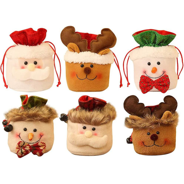 6 Pcs Christmas Candy Bag Apple Bag $6 Pcs Christmas Decoration Gift Bag $6 Pcs Super Cute Christmas Apple Bag Gift Bag