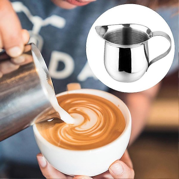 3 stk. 90 ml/3 oz Flødekande i rustfrit stål, holdbar klokkeformet til bar og køkken