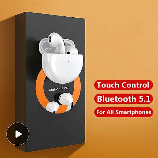 Pro6 TWS Trådlösa Hörlurar med Mikrofon Bluetooth Öronproppar Sport Löpning Öronproppar för Apple iPhone Xiaomi Pro6 Hörlurar White