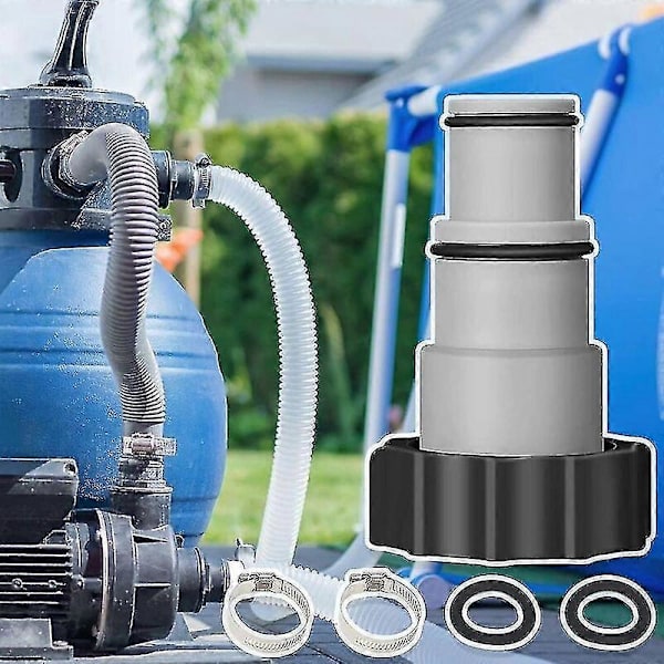 Poolslangeadapter A, Svømmebassin Slangeadapter, 38 mm og 32 mm Diameter, Pool A Adapter, Slangeadapter til Pumper Slangekobling med (2 stk)