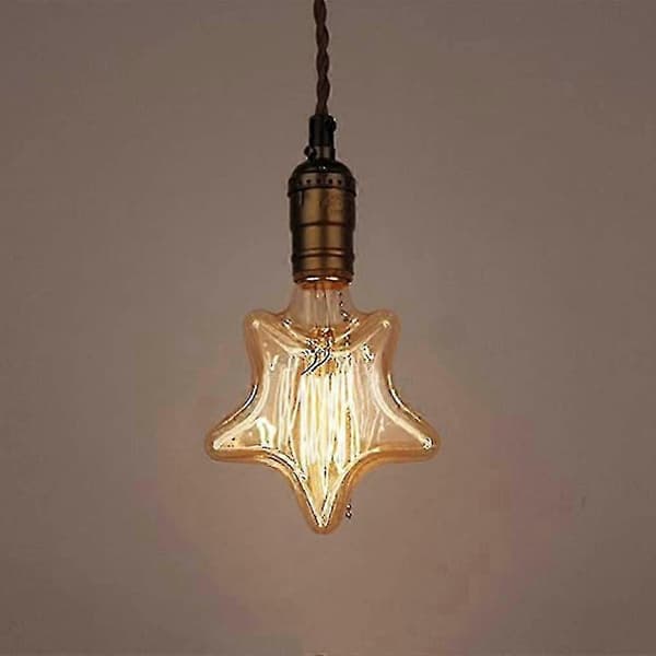 Edison Lampe Retro Glødelampe E27 I Stjerneform (2700k Varmhvit)