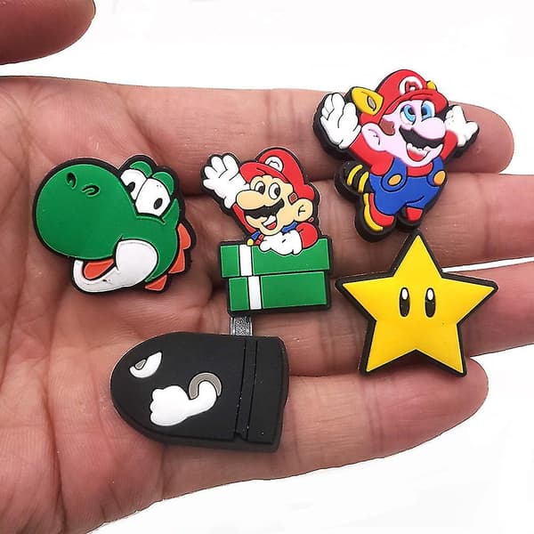 27 st/set Super Mario Bros Sko Berlocker, Croc Träskor Dekorationskit För Barn Vuxna