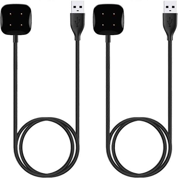 2-pack Laddare kompatibel med Fitbit Sense/Fitbit Sense 2, Fitbit Versa 3 / Fitbit Versa 4, Ersättningsladdningskabel kompatibel med Fitbit
