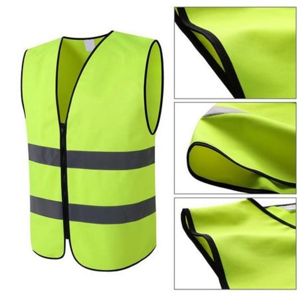 Reflekterende vest med lynlås og reflekser - Medium - 2-pak