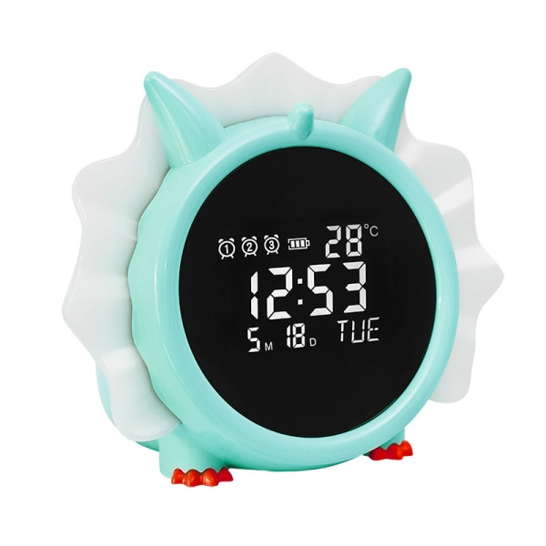 LED Clock Dinosaur Shape Electronic Clock Multifunctional Alarm Clock, Green