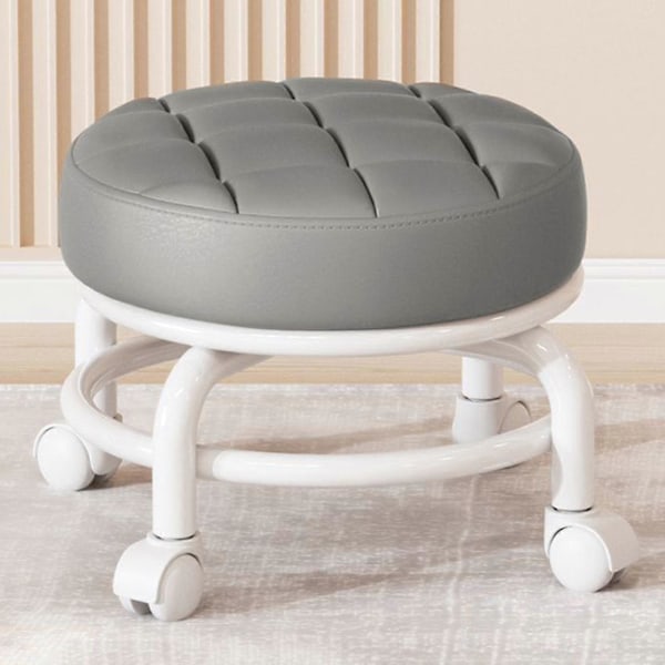 360° Roterande Rullpall Hushållspall Flyttbar Pall Lågt Buller Remhjul Låg Pall Universella Svängbara Hjul För Kök Hem Gray 30cmx28cmx6cm