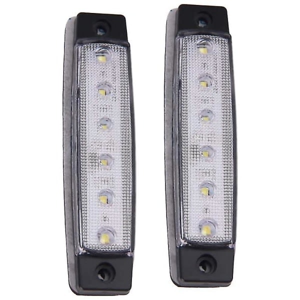 12V 6 LED tilhengerposisjonslys, baklys, sidemarkeringslys, blinklys, instrumentbelysning (hvit)