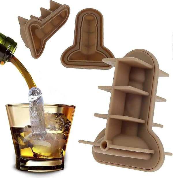 2 st Vuxen Prank Silikon Isbitsform För Whiskey Cocktail - Brown